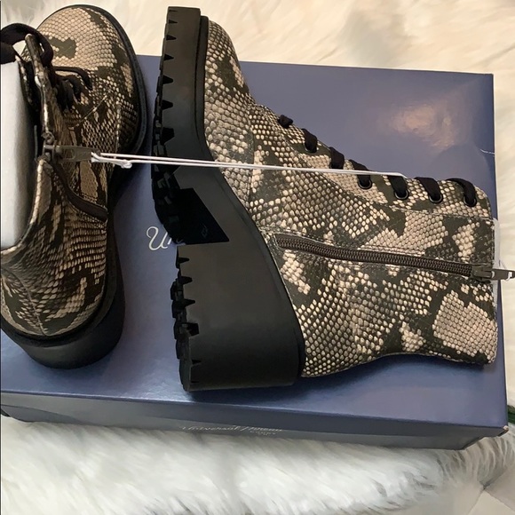 New! Brie Snakeskin Lace Up & Zipper Boots - Picture 5 of 5